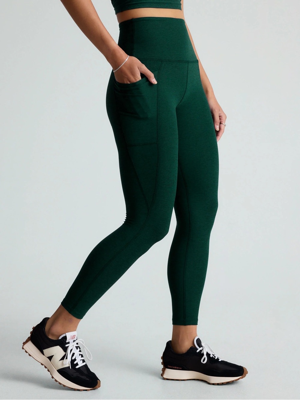 Beyond Yoga Spacedye Out of Pocket Leggings Dark Spruce Green Heather Size XS